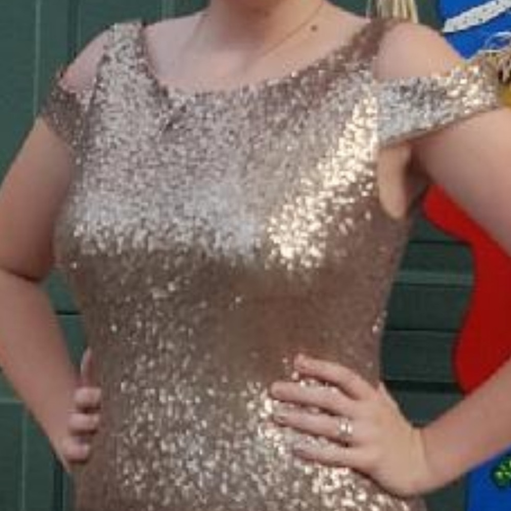 Gold sequin dress